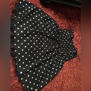 Black Poppy polka dot dress. Black dress silver dots. Size Large